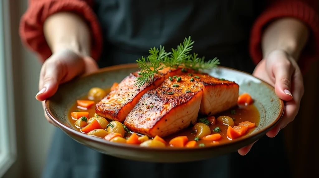 how to roast salmon steaks