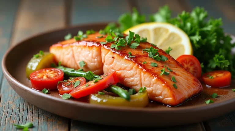 Salmon and vegetables