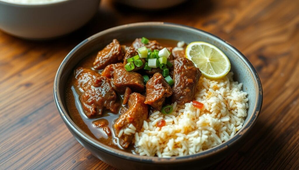 savory beef pares dish